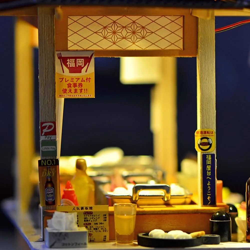 DIY Miniature Dollhouse Kit,Japanese Shop Wooden Dollhouse,Tiny House kit with Furniture Building Model Puzzle Toy for Creative Gifts (Japanese Shop)