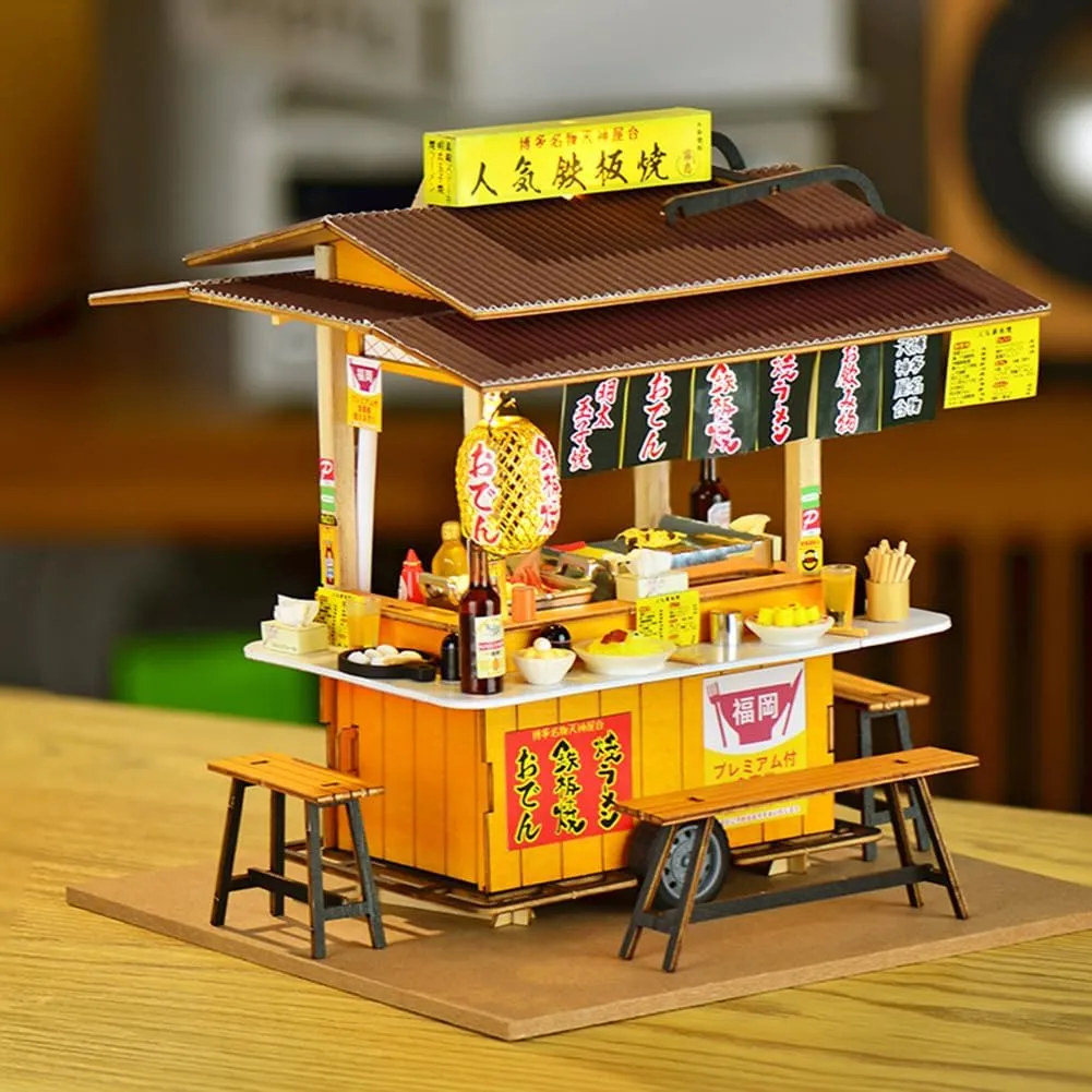 DIY Miniature Dollhouse Kit,Japanese Shop Wooden Dollhouse,Tiny House kit with Furniture Building Model Puzzle Toy for Creative Gifts (Japanese Shop)