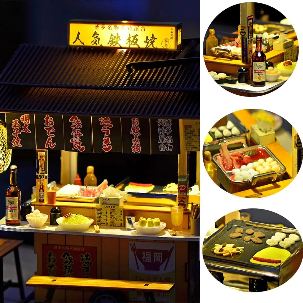 DIY Miniature Dollhouse Kit,Japanese Shop Wooden Dollhouse,Tiny House kit with Furniture Building Model Puzzle Toy for Creative Gifts (Japanese Shop)