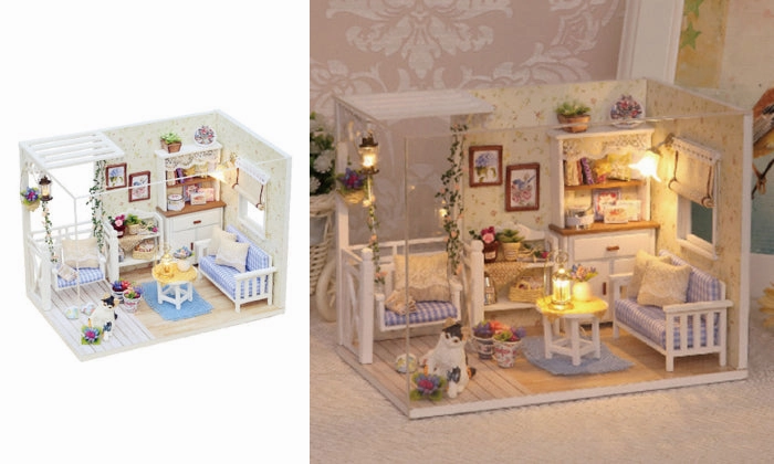 DIY Dollhouse Wooden Kit Mini House Gifts