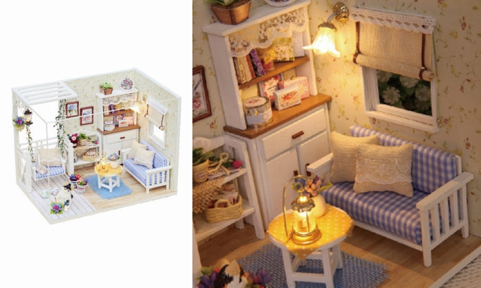DIY Dollhouse Wooden Kit Mini House Gifts