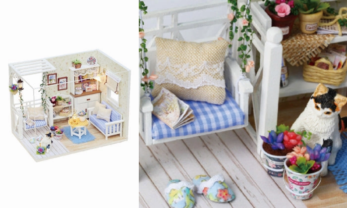 DIY Dollhouse Wooden Kit Mini House Gifts