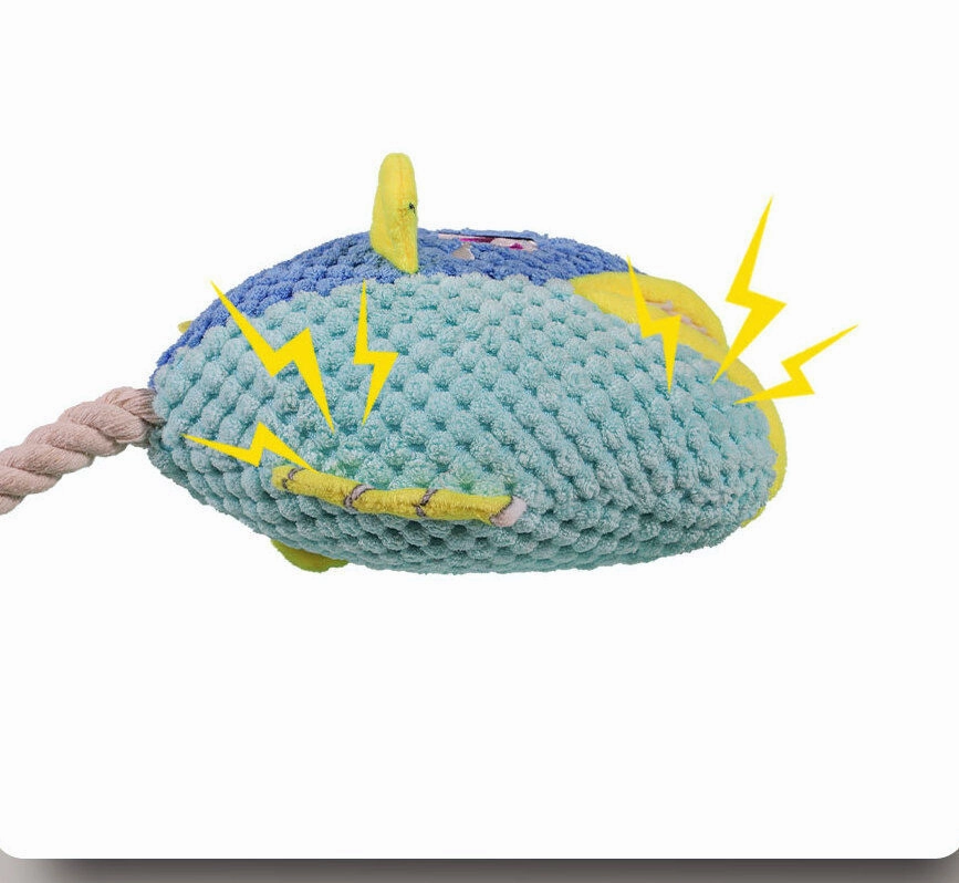Dog Squeaky Toys Chew Puppy Fluffy Toy Durable Rope Teeth Grinding PET Shark Cat