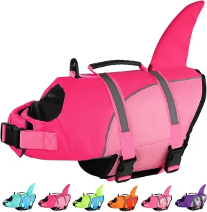 DogLay Ripstop Shark Dog Jacket with Superior Buoyancy and Rescue Handle, Adjustable Dog Vest for Swimming and Boating, Pet Flotation Vest for Small to Large Dogs