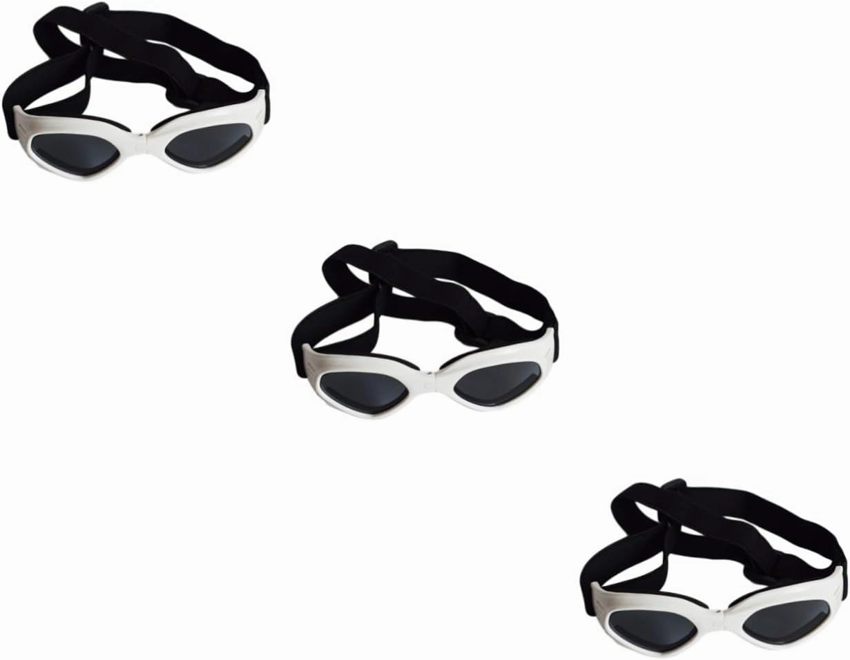 DOITOOL 3pcs Doggles for Medium Dogs Fashion Sunglasses Pet Goggles Dog Accessories Uv Wind Protection