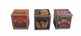 Dollhouse Miniature Metal  'Coronation Biscuit' Tins