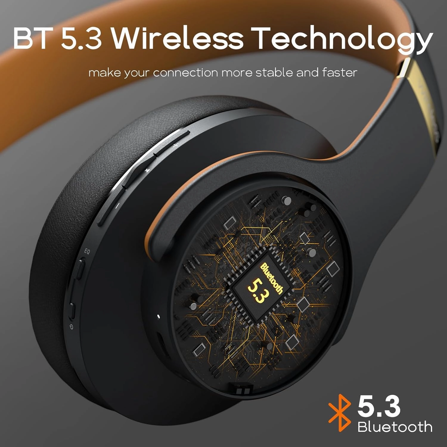 DOQAUS Bluetooth Headphones Over Ear, 90 Hours Playtime Wireless Headphone with 3 EQ Modes, Noise Isolating HiFi Stereo with Deep Bass, Microphone, Soft Earpads for Cellphone/PC