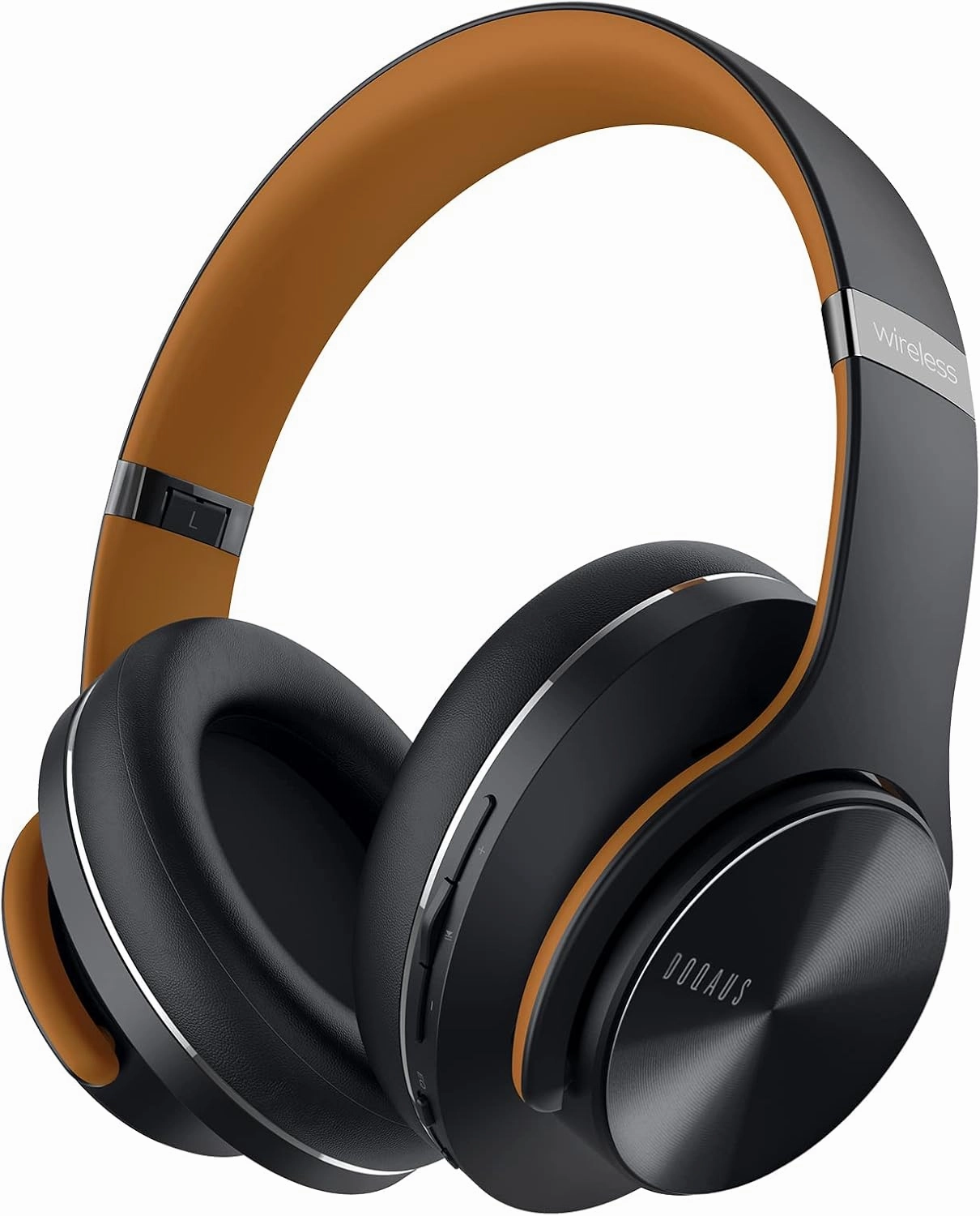 DOQAUS Bluetooth Headphones Over Ear, 90 Hours Playtime Wireless Headphone with 3 EQ Modes, Noise Isolating HiFi Stereo with Deep Bass, Microphone, Soft Earpads for Cellphone/PC