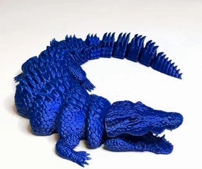 DOSSAYUN 3D Printed Toys Crocodile Toy/Dragon Ornament, Relief Anxiety Crocodile Action Figures, 3D Printer Rotatable and Poseable Articulated Crocodile/Dragon Toys for Adults (13in-Blue)