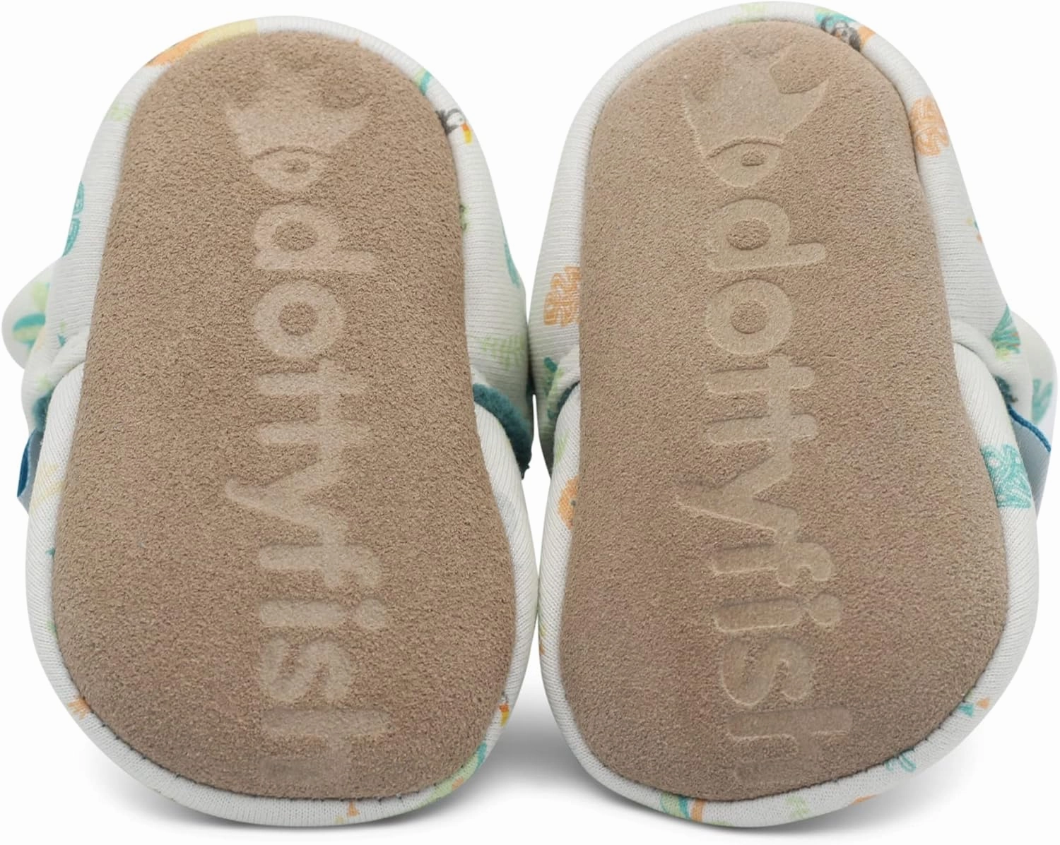 Dotty Fish Fleece Lined Baby Booties - Non-Slip Suede Sole - Warm & Cozy Slippers for Newborns to 24 Months - Perfect Winter Shoes for Babies