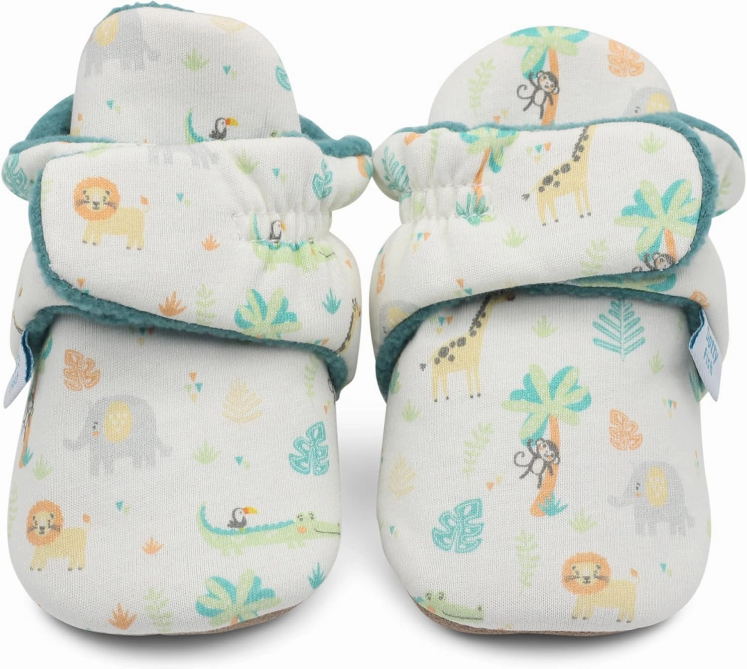 Dotty Fish Fleece Lined Baby Booties - Non-Slip Suede Sole - Warm & Cozy Slippers for Newborns to 24 Months - Perfect Winter Shoes for Babies