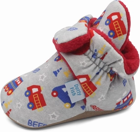 Dotty Fish Fleece Lined Baby Booties - Non-Slip Suede Sole - Warm & Cozy Slippers for Newborns to 24 Months - Perfect Winter Shoes for Babies