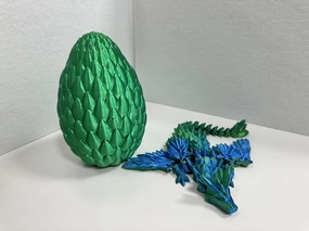 Dragon Egg – 3D Printed Flying Dragon Egg with Dragon Inside, Fidget Toys for Adults, Articulated Dragon Toys for Kids, Office Desk Decor, Birthday Gift for Teen Boys Girls (Azuron Sky Blue), Large