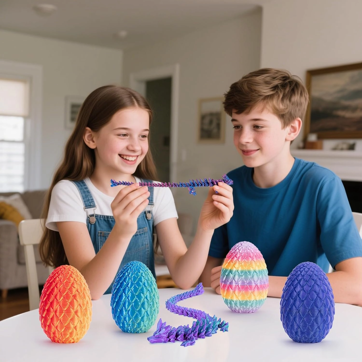 Dragon Egg – Mydethun Egg with Surprise Inside, Fidget Toys for Adults, 3D Printed Toys for Kids Surprise, Office Desk Decor, Birthday Gift Fidgets for Teen Boys Girls (Nyxora Purple), 12"
