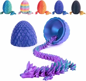 Dragon Egg – Mydethun Egg with Surprise Inside, Fidget Toys for Adults, 3D Printed Toys for Kids Surprise, Office Desk Decor, Birthday Gift Fidgets for Teen Boys Girls (Nyxora Purple), 12"
