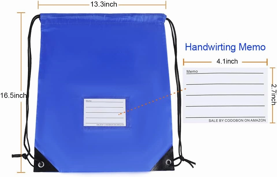 Drawstring Backpacks, 20 Pack Bulk Drawstring Bags, Cinch Bags for Outdoor Sports - Royal Blue