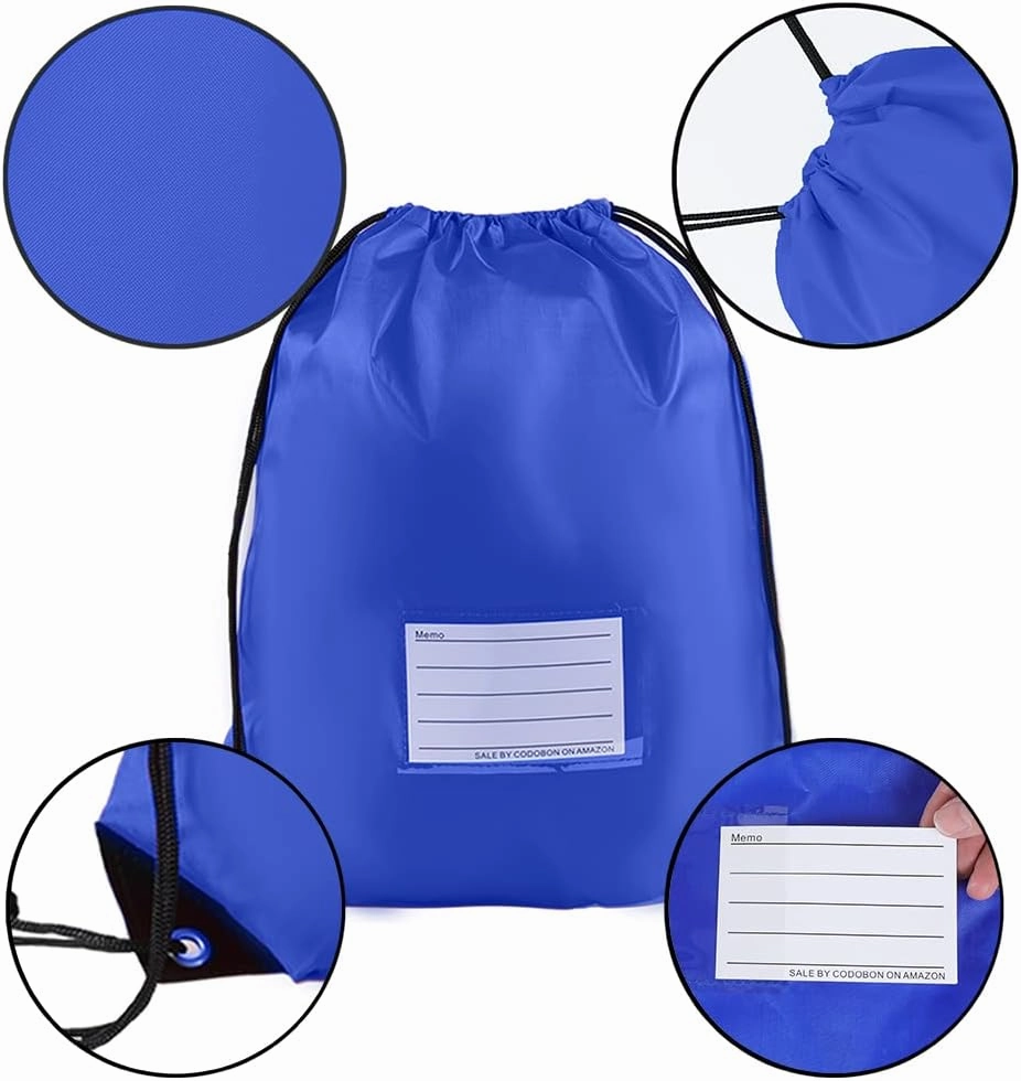 Drawstring Backpacks, 20 Pack Bulk Drawstring Bags, Cinch Bags for Outdoor Sports - Royal Blue