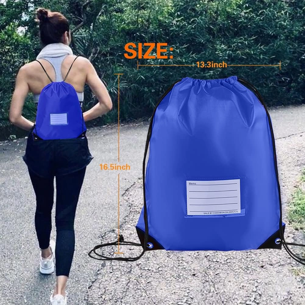 Drawstring Backpacks, 20 Pack Bulk Drawstring Bags, Cinch Bags for Outdoor Sports - Royal Blue