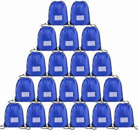 Drawstring Backpacks, 20 Pack Bulk Drawstring Bags, Cinch Bags for Outdoor Sports - Royal Blue