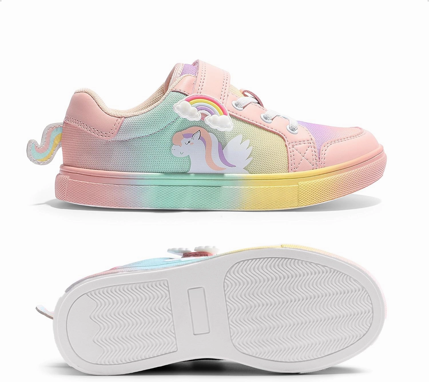 DREAM PAIRS Girls Shoes Toddler Sneakers Rainbow Storybook Casual School Walking Footwear for Toddler/Little Kids