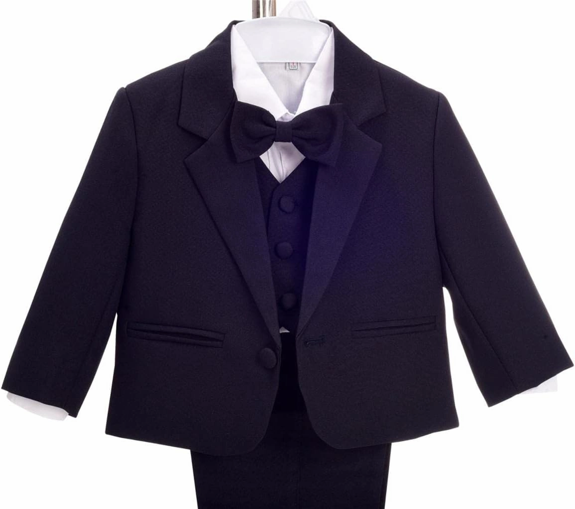 Dressy Daisy Baby Toddler Boy 5 Pcs Set Formal Tuxedo Suits No Tail Wedding Christening Baptism Outfits
