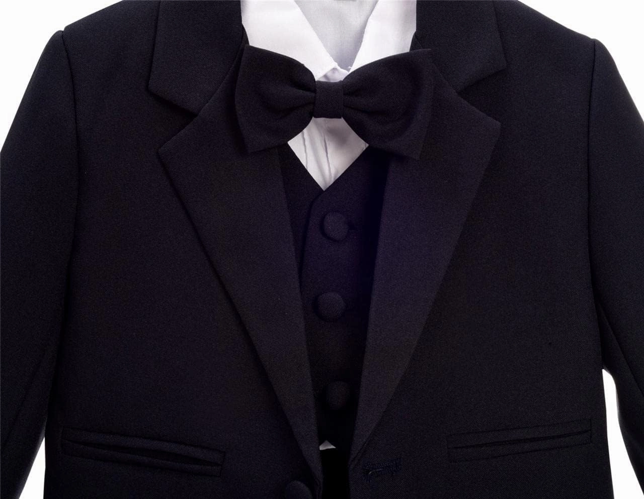 Dressy Daisy Baby Toddler Boy 5 Pcs Set Formal Tuxedo Suits No Tail Wedding Christening Baptism Outfits