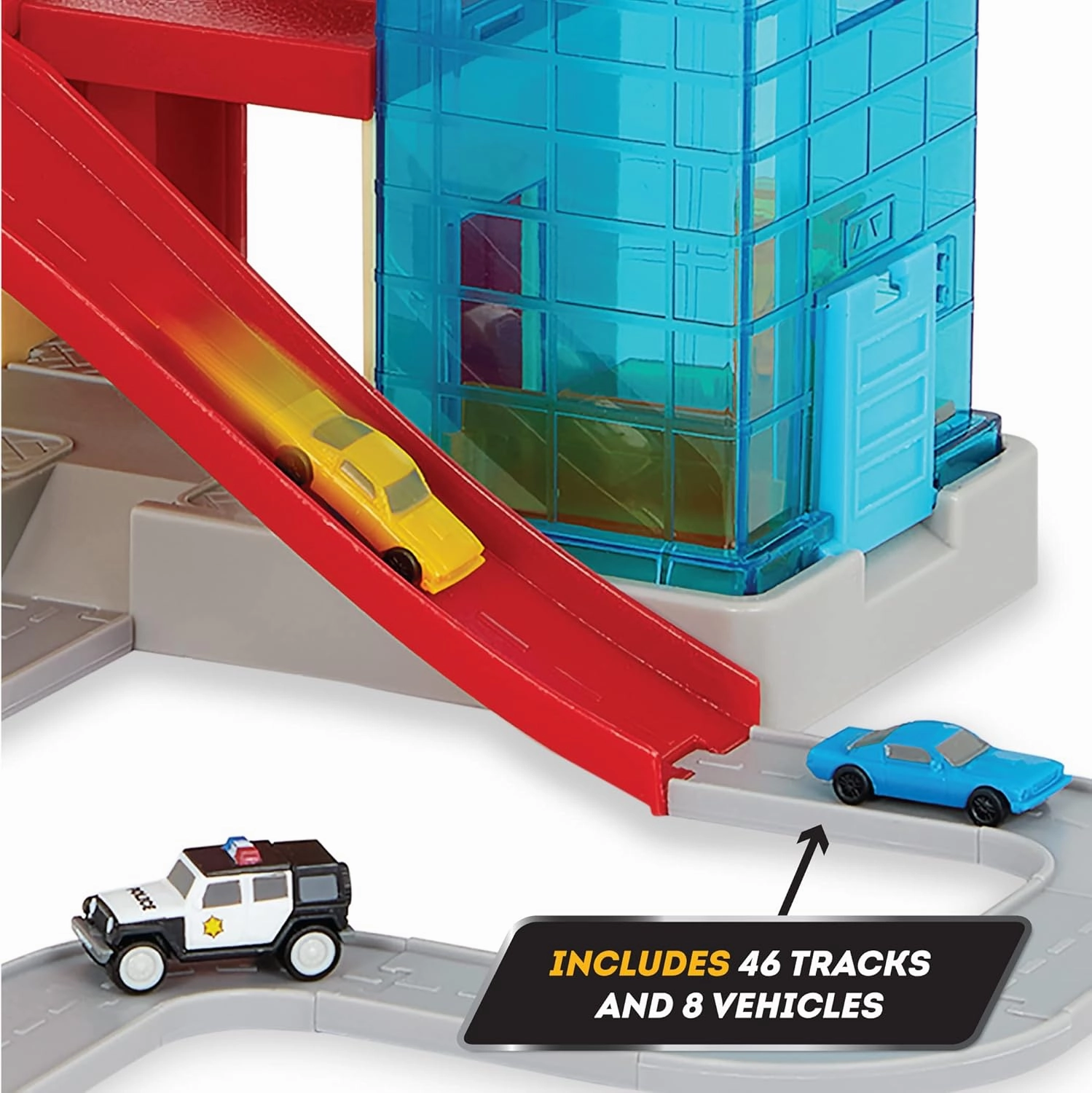 Driven by Battat – Pocket Big City Cruisin' Fleet – 60pc City Playset for Kids – Toy Cars Included – Buildings, Ramp, Tracks & More – Kids 3 Years  