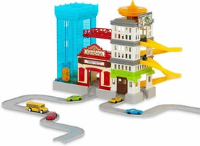 Driven by Battat – Pocket Big City Cruisin' Fleet – 60pc City Playset for Kids – Toy Cars Included – Buildings, Ramp, Tracks & More – Kids 3 Years  