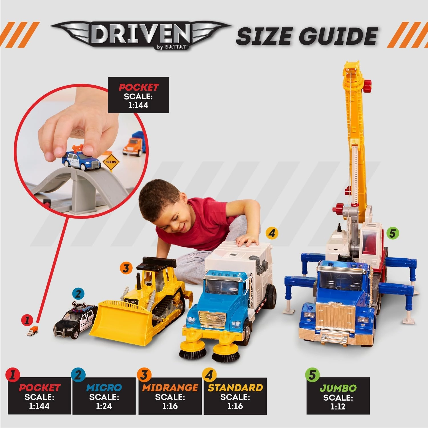 Driven by Battat – Pocket Big City Cruisin' Fleet – 60pc City Playset for Kids – Toy Cars Included – Buildings, Ramp, Tracks & More – Kids 3 Years  