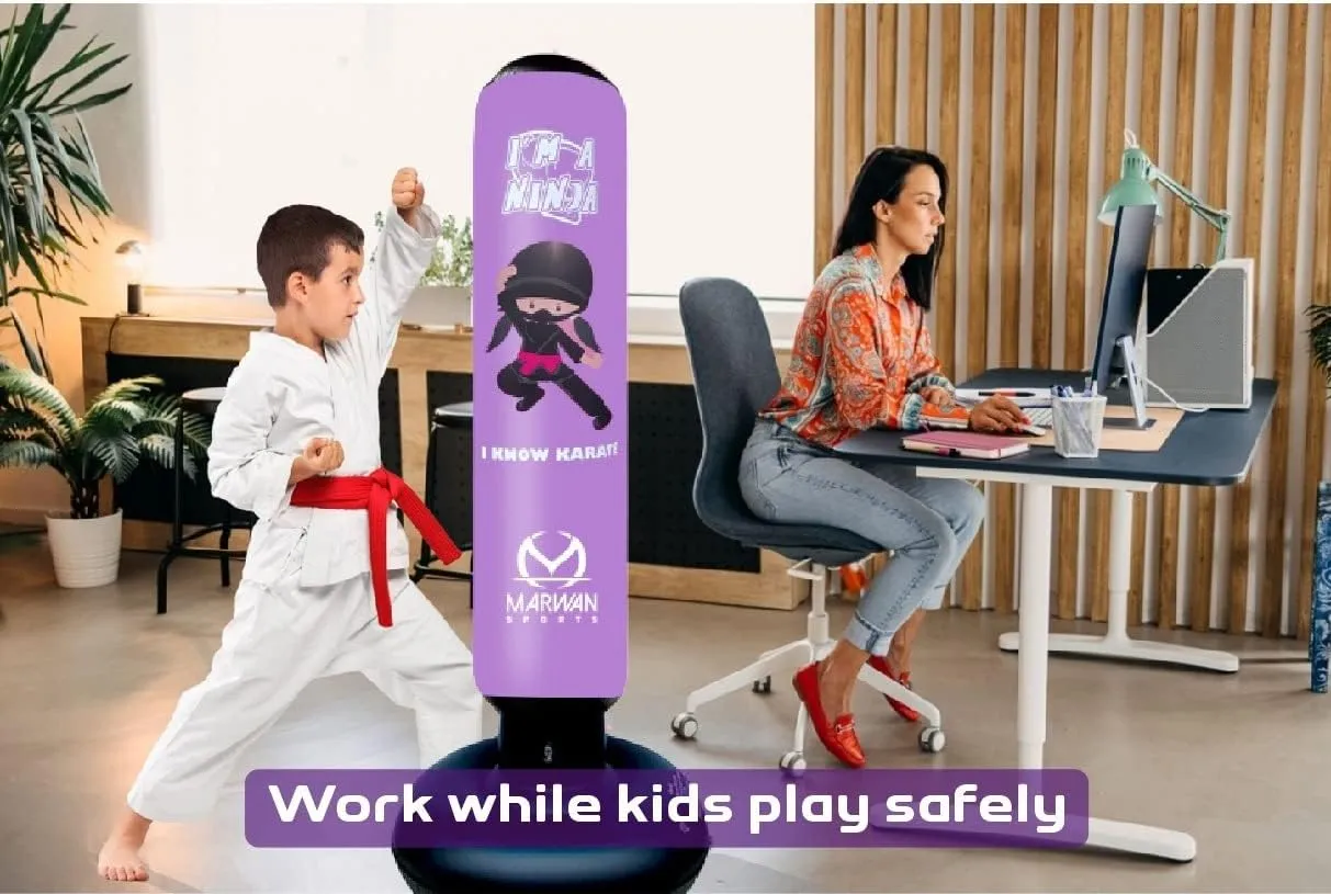 Durable Inflatable Kids Punching Bag for Karate and Boxing – Bounce-Back Martial Arts Bag for Boys and Girls, Great Birthday Gift to Relieve Energy and Build Skills for Boys Ages 4-12