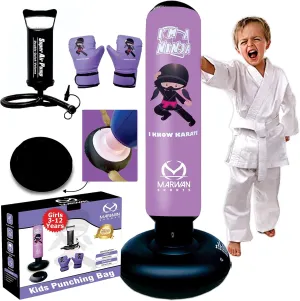 Durable Inflatable Kids Punching Bag for Karate and Boxing – Bounce-Back Martial Arts Bag for Boys and Girls, Great Birthday Gift to Relieve Energy and Build Skills for Boys Ages 4-12