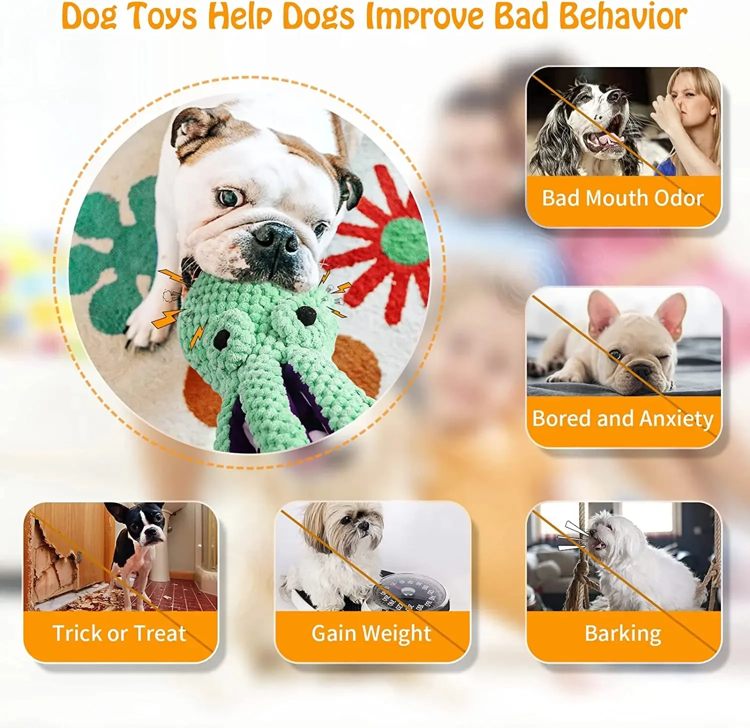 Durable Squeaky Octopus Plush Toy for Dogs
