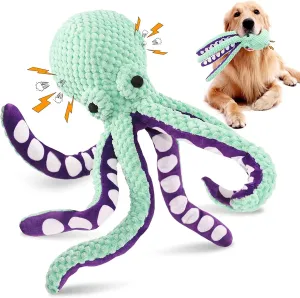 Durable Squeaky Octopus Plush Toy for Dogs