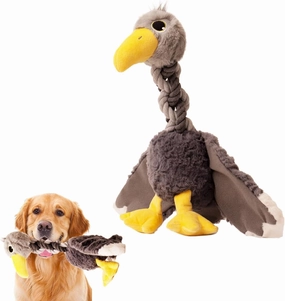 Durable Crinkle Dog Toy for Big Dogs - Grey Bird