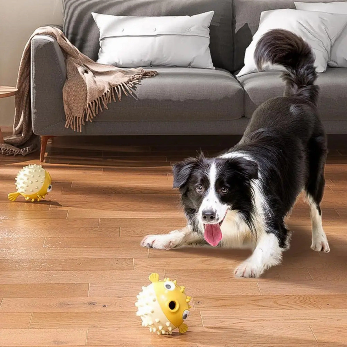 Durable Fish-Shaped Dog Chew & Squeaky Toy for Chewers
