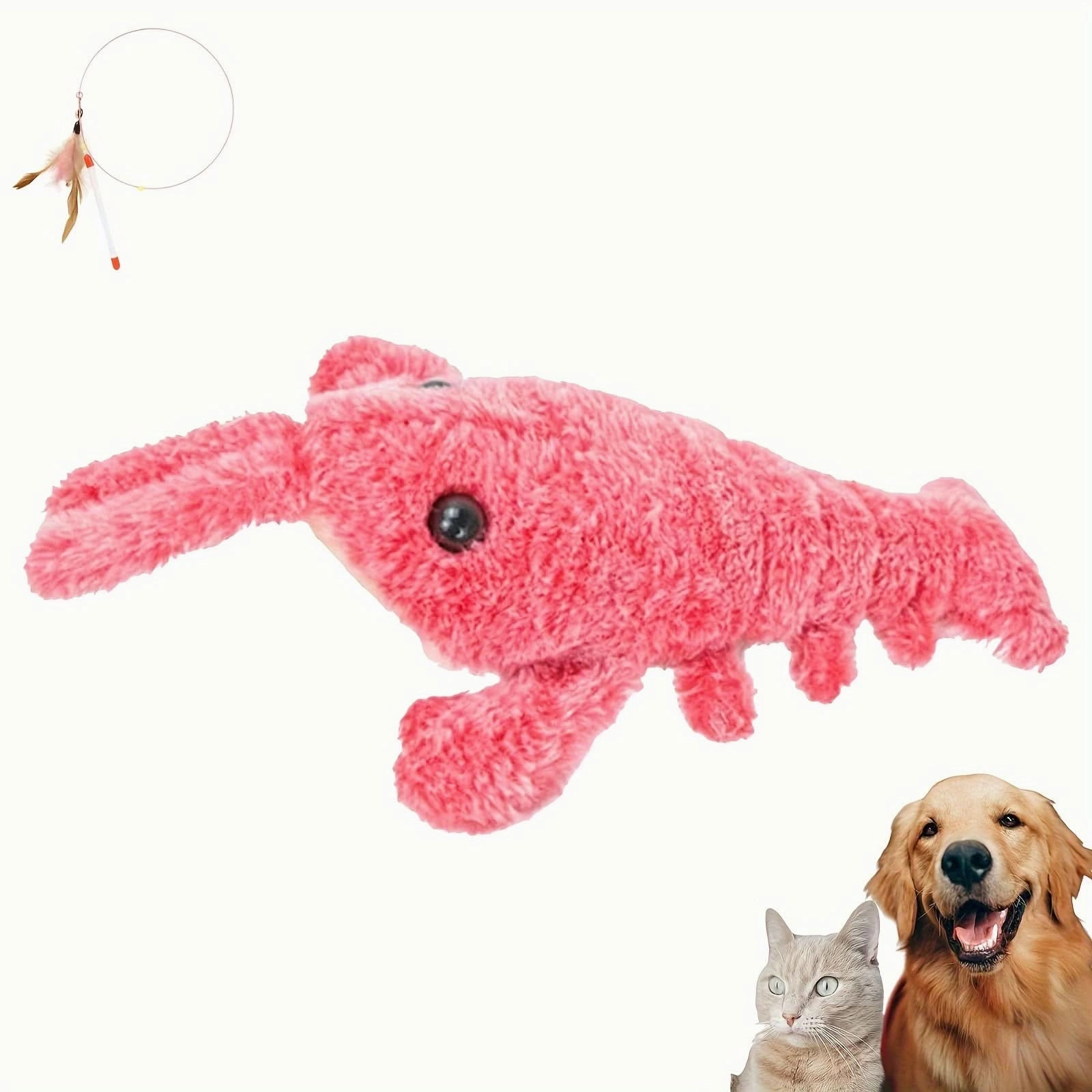 Durable Interactive Lobster Plush Dog Toy with Treat Pocket