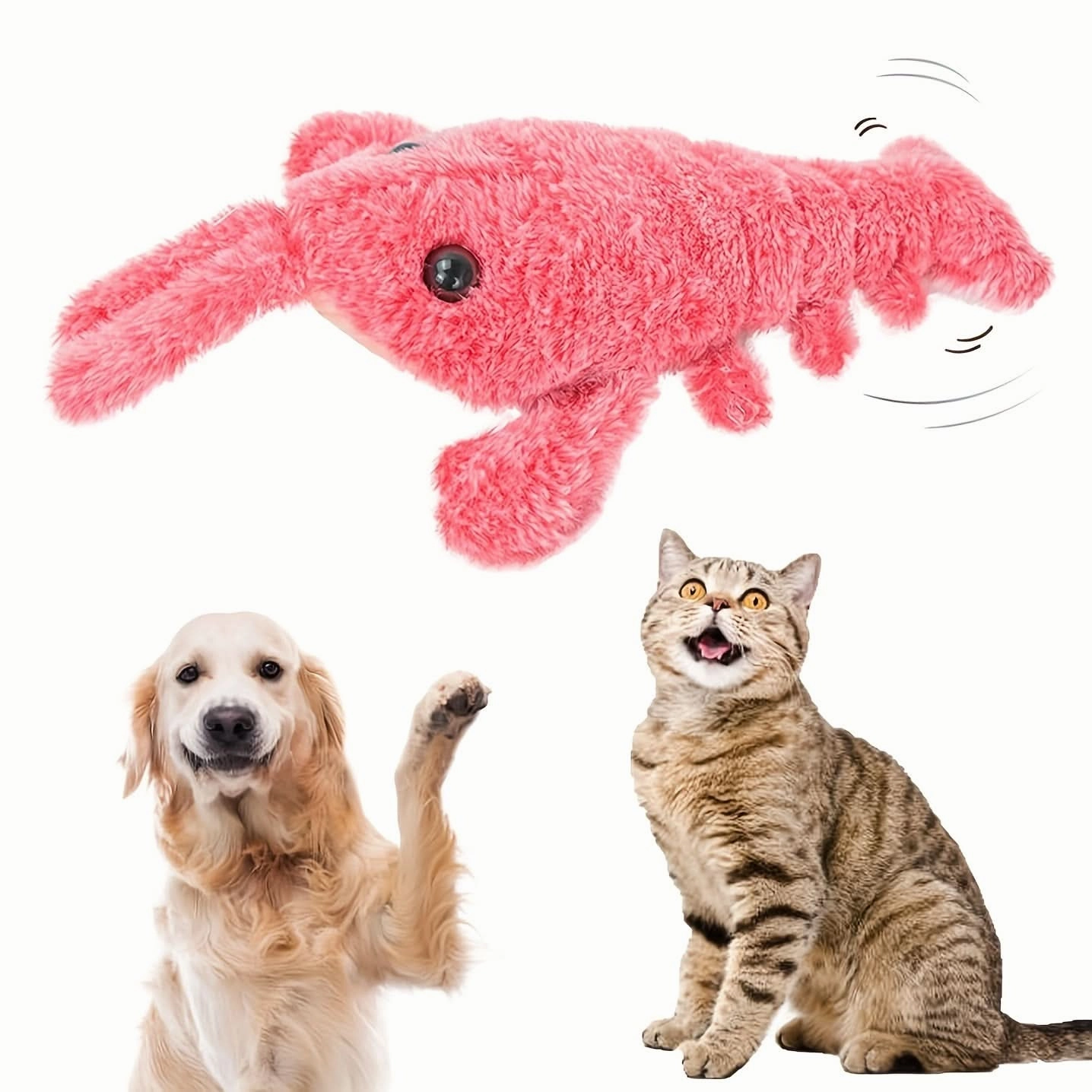 Durable Interactive Lobster Plush Dog Toy with Treat Pocket
