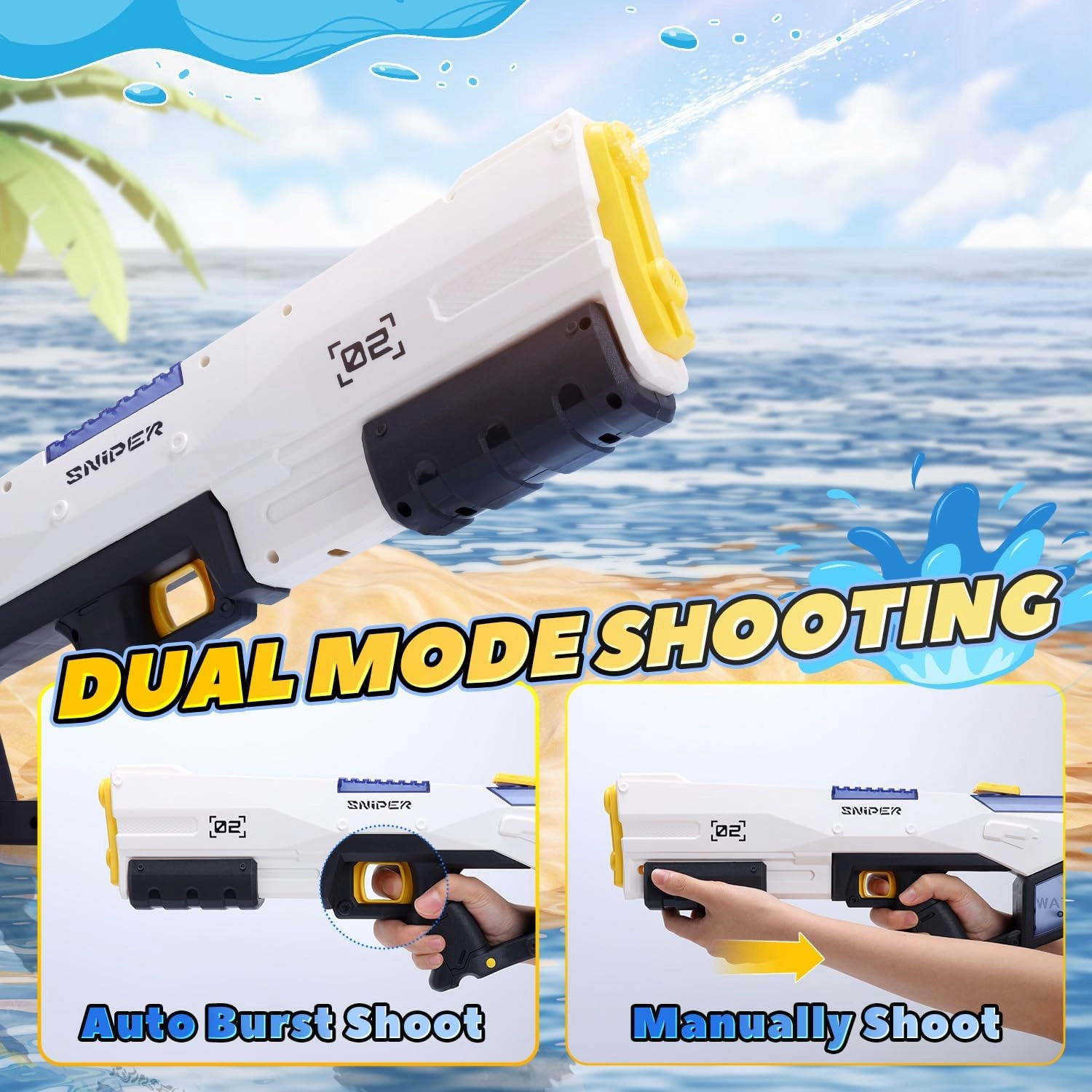 EagleStone Electric Water Gun for Kids Age 8-12, Automatic Squirt Gun for Adults with 33ft Long Range, Modular Battery Water Soaker, Ideal Toy for Pool, Beach, Outdoor Games and Summer Party Fun