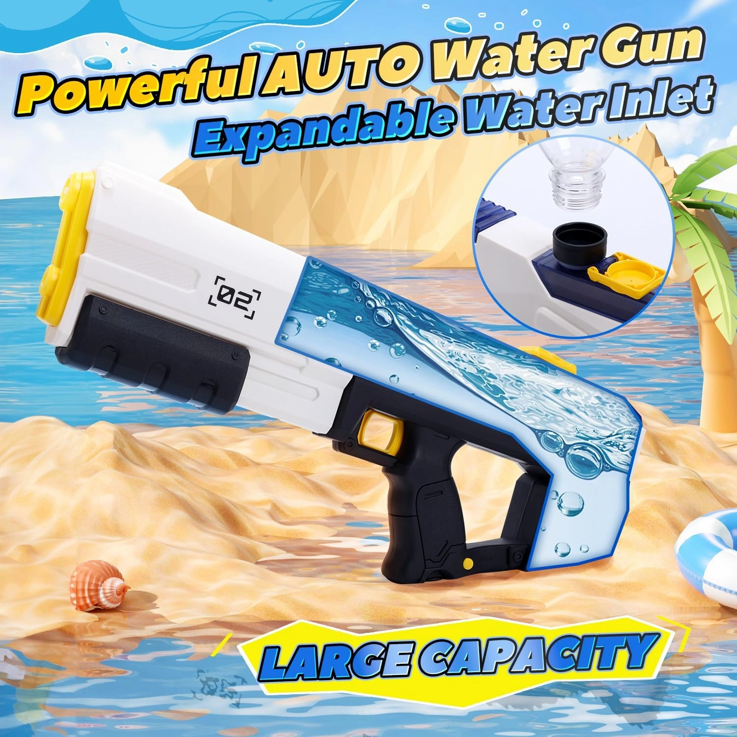EagleStone Electric Water Gun for Kids Age 8-12, Automatic Squirt Gun for Adults with 33ft Long Range, Modular Battery Water Soaker, Ideal Toy for Pool, Beach, Outdoor Games and Summer Party Fun