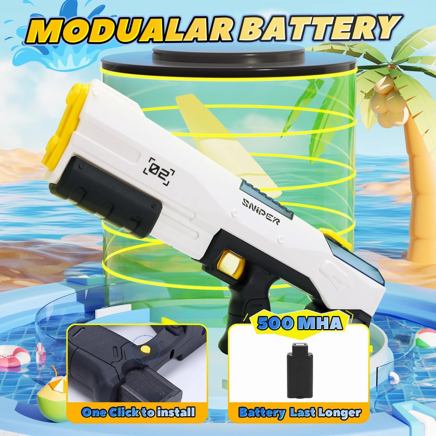 EagleStone Electric Water Gun for Kids Age 8-12, Automatic Squirt Gun for Adults with 33ft Long Range, Modular Battery Water Soaker, Ideal Toy for Pool, Beach, Outdoor Games and Summer Party Fun