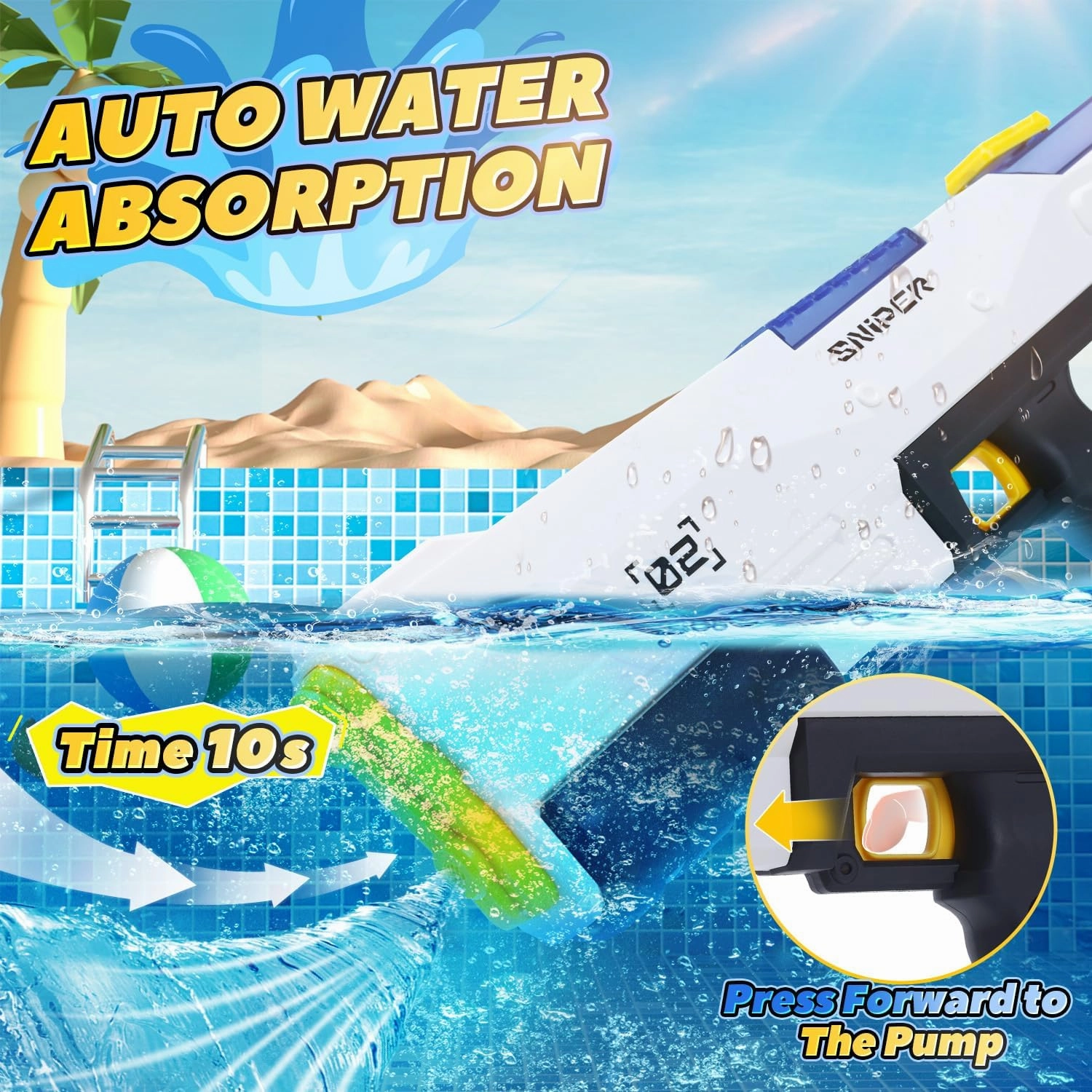 EagleStone Electric Water Gun for Kids Age 8-12, Automatic Squirt Gun for Adults with 33ft Long Range, Modular Battery Water Soaker, Ideal Toy for Pool, Beach, Outdoor Games and Summer Party Fun