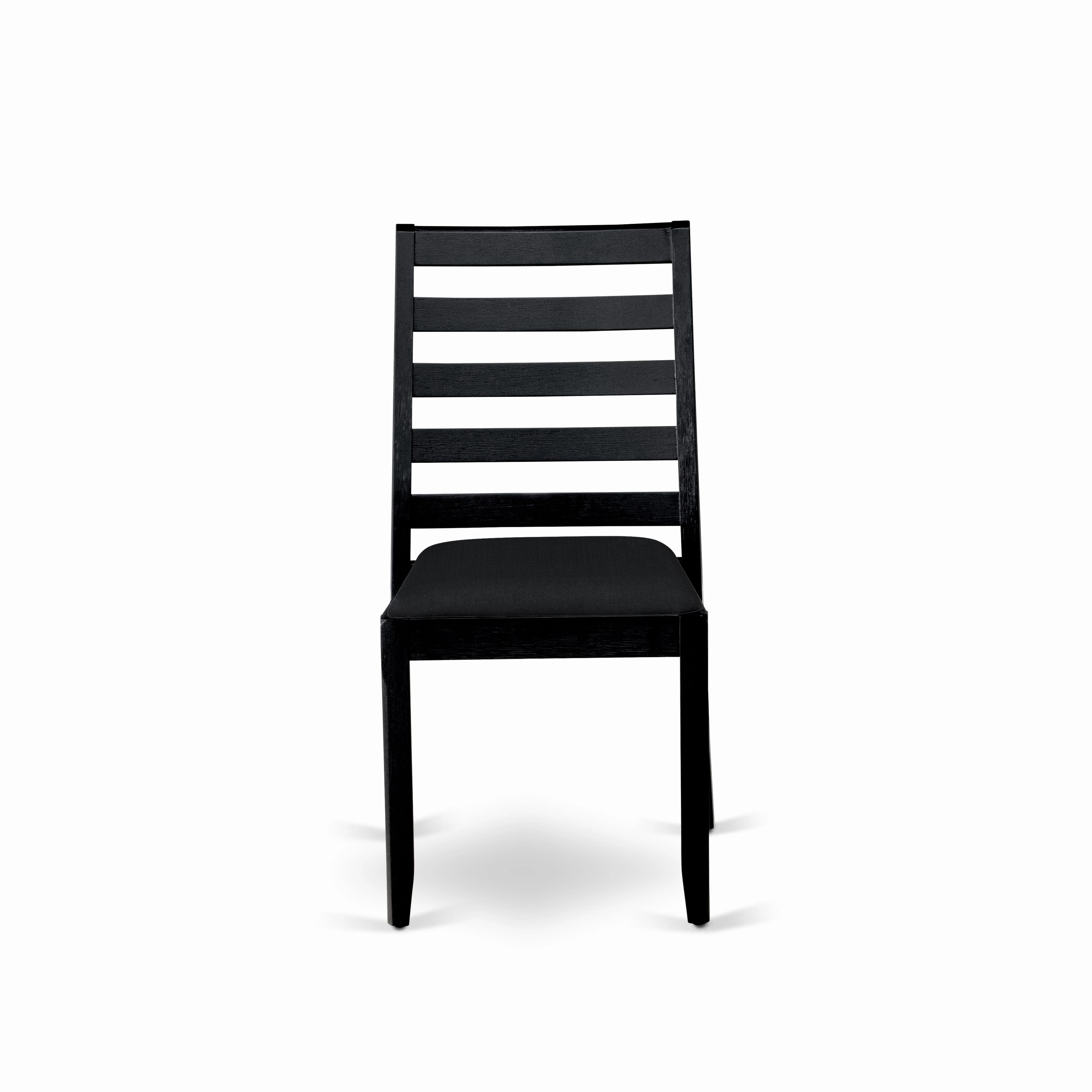 East West Furniture AMX15-ABK-24 -5 Piece Dining Set Includes a Round Kitchen Table with Wire Brushed Black Tabletop & 4 Stackable Linen Fabric Chairs, Wire Brushed Black
