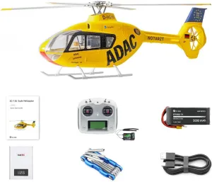 EC135 RC Helicopter for Adults, 470-Class 2.4G 6CH Military Remote Control Helicopter with GPS Positioning, H1 Flight Controller, Mode 1/Mode 2 Switchable, Toy Gift -RTF