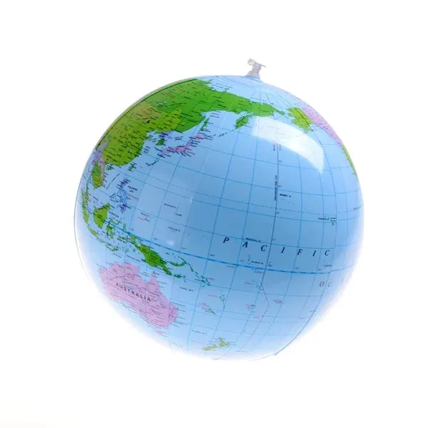 Educational Inflatable World Globe Map Beach Ball Toy 30-40cm Geography Learning Tool