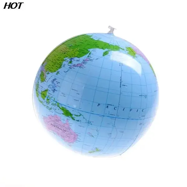 Educational Inflatable World Globe Map Beach Ball Toy 30-40cm Geography Learning Tool