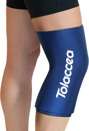 Elbow and Knee Ice Pack - Cold Ice Sleeve with Reusable Gel & Cold Therapy Compression for Knee, Shin Splints, Calf Strain, Flexible Ice Pack for Tennis Elbow, Tendinitis (Large (Pack of 1), Blue)