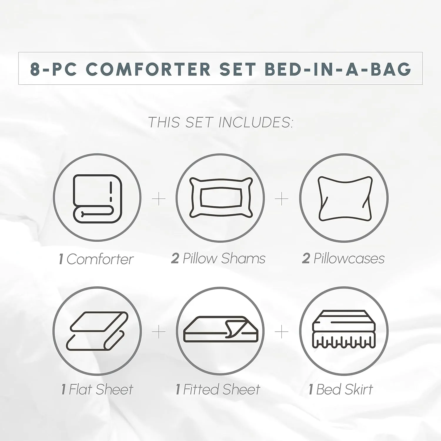 Elegant Comfort 8-Piece Pinch Pleated Comforter Set-All Season Complete Bed in a Bag, Includes 4pc Smart Sheet Set, Bed Skirt, Comforter, Matching Pillowcases and Shams, King/Cal King, Chocolate Brown