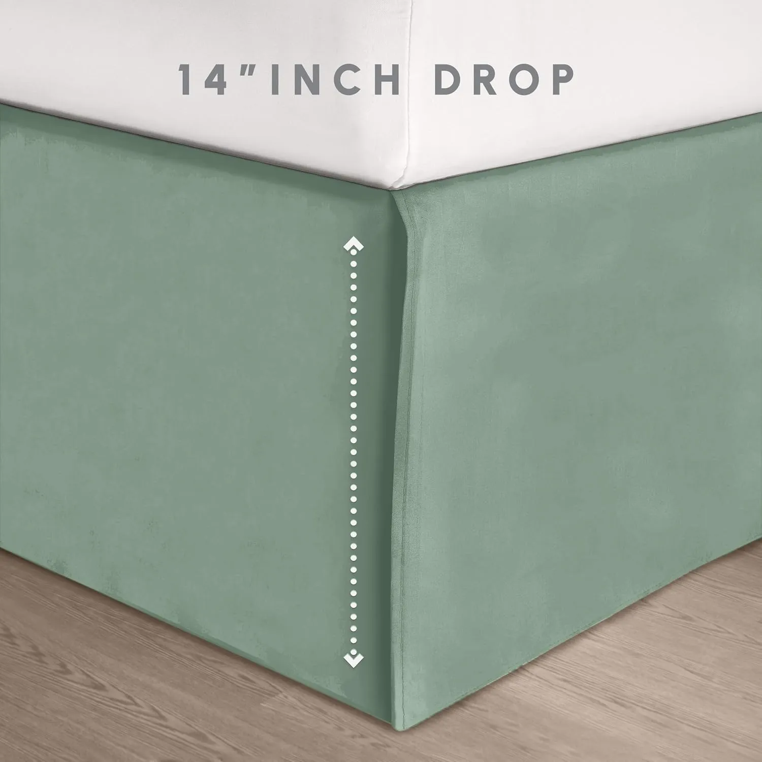 Elegant Comfort 8-Piece Pinch Pleated Comforter Set - All Season Complete Bed in a Bag, Includes 4pc Smart Sheet Set, Bed Skirt, Comforter, Matching Pillowcases and Shams, King/Cal King, Sage Green