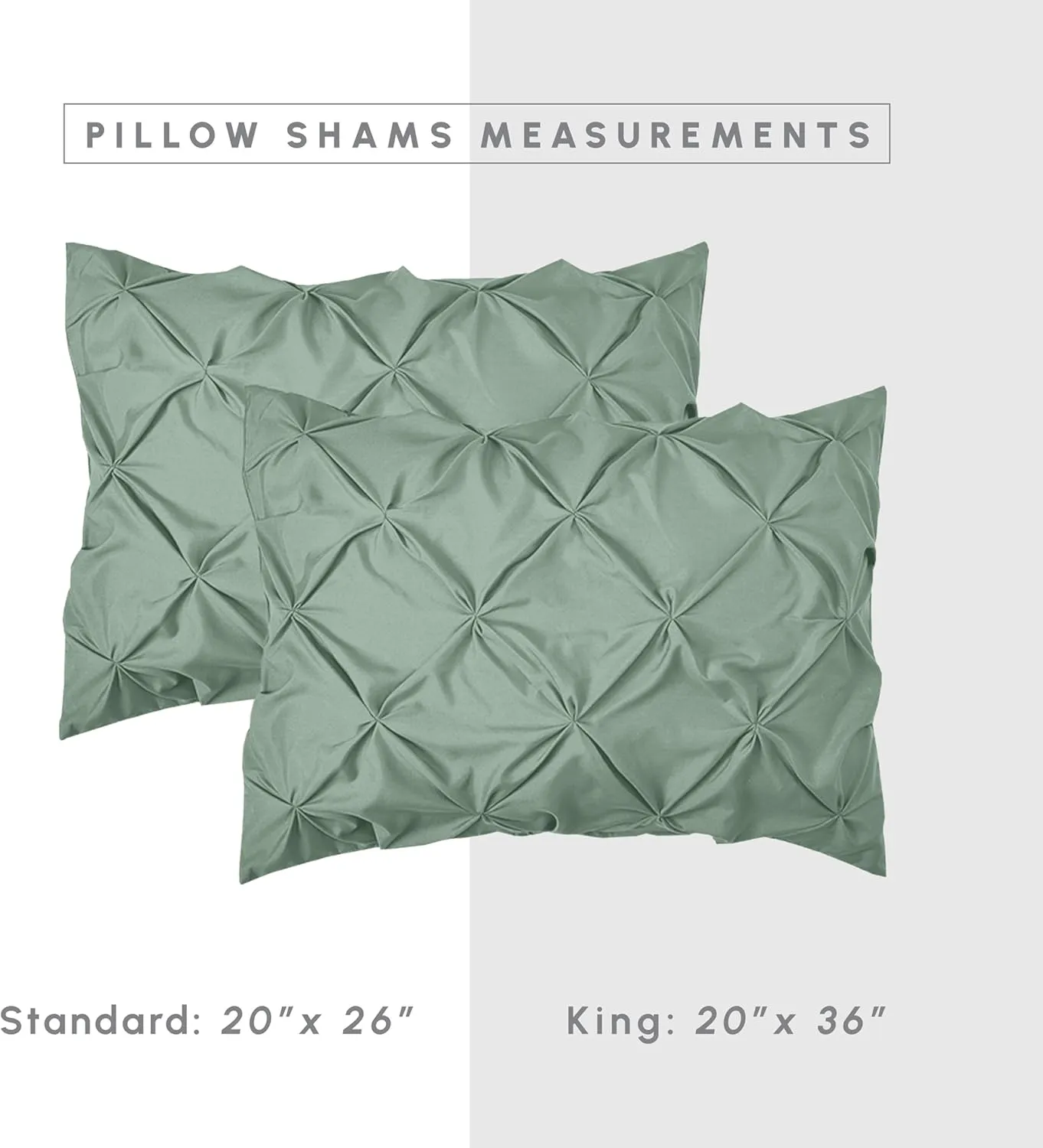 Elegant Comfort 8-Piece Pinch Pleated Comforter Set - All Season Complete Bed in a Bag, Includes 4pc Smart Sheet Set, Bed Skirt, Comforter, Matching Pillowcases and Shams, King/Cal King, Sage Green