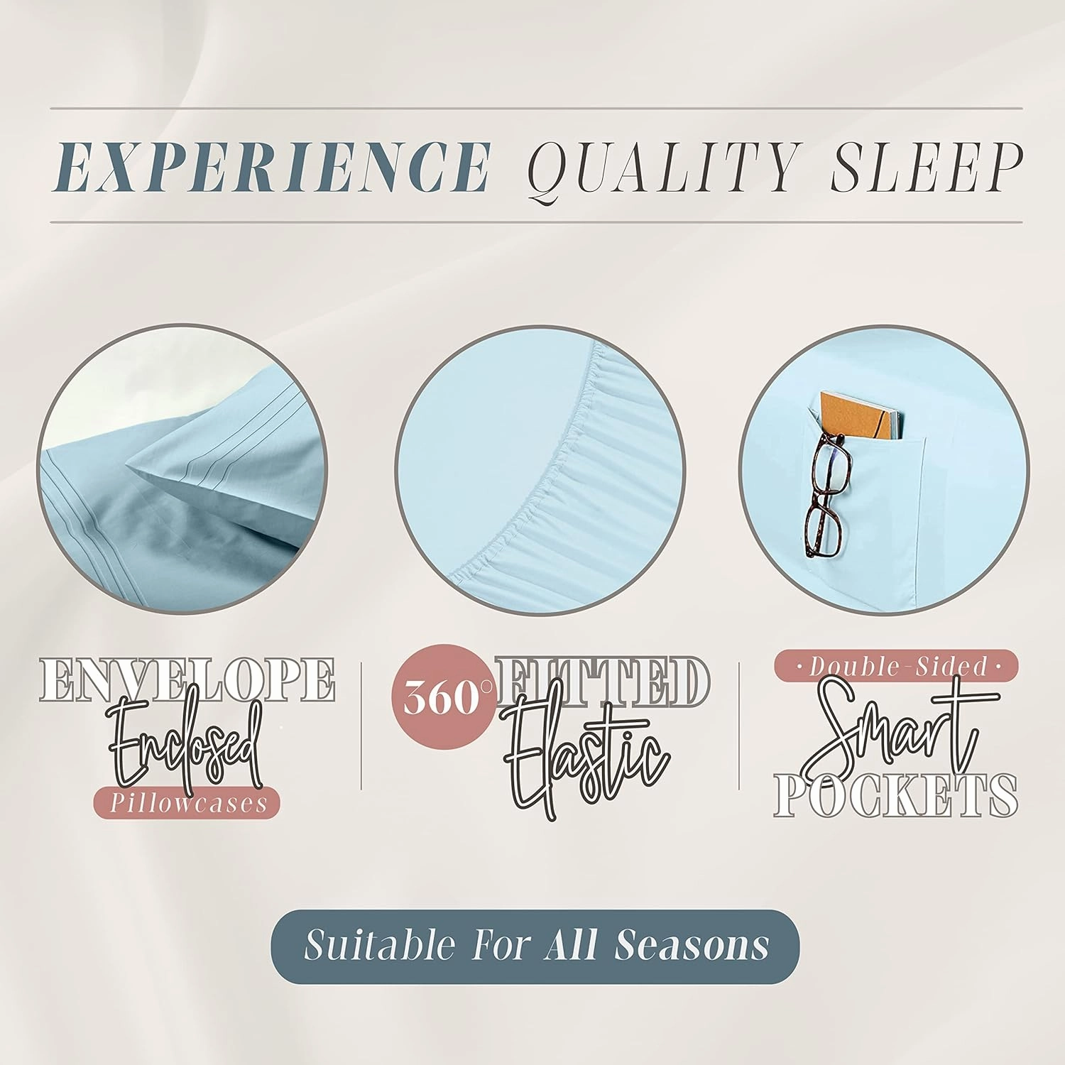 Elegant Comfort 4-Piece Full- Smart Sheet Set! Luxury Soft 1500 Premier Hotel Quality Wrinkle and Fade Resistant with Side Storage Pockets on Fitted Sheet, Full, Aqua Blue